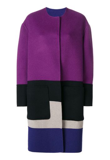 Bottega Veneta reversible colour block coat - Purple