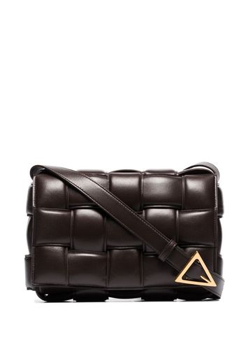 brown padded cassette leather cross body bag