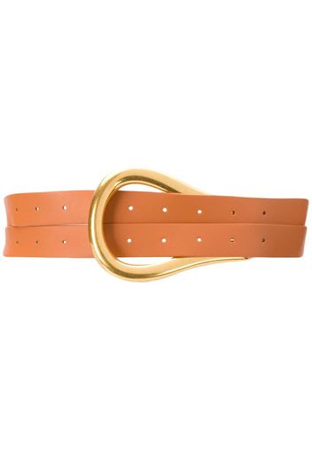 horseshoe buckle double strap belt