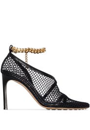 chain-trimmed 100mm mesh sandals