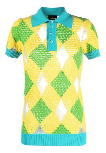 Botter geometric-pattern knitted polo shirt - Yellow