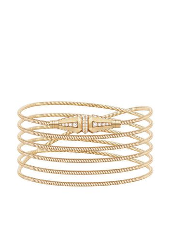 Boucheron 18kt yellow gold Jack de Boucheron diamond wrap bracelet - Yg