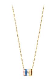 18kt yellow gold diamond Quatre mini ring pendant necklace