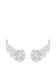 18kt white gold diamond Plume de Paon ear clips