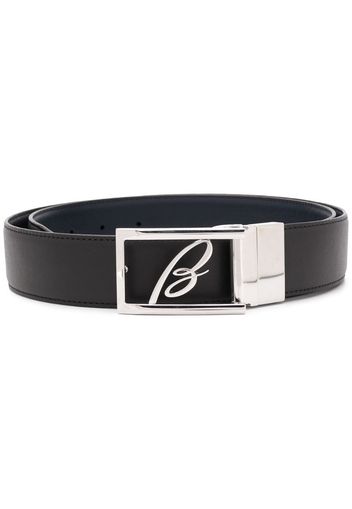 leather logo plaque belt