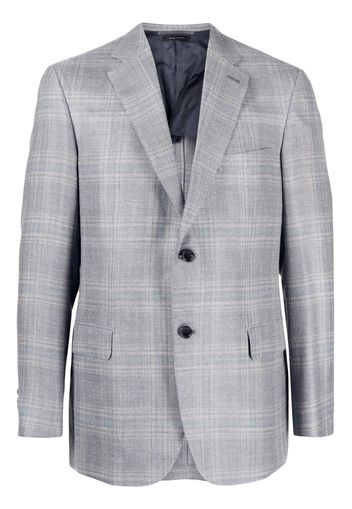 Brioni plaid check-pattern blazer - Grey