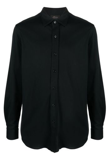 Brioni spread-collar cotton shirt - Black