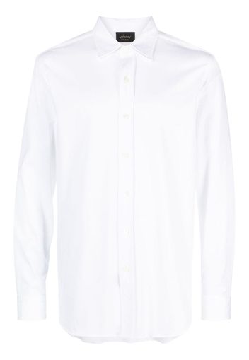 Brioni spread-collar cotton shirt - White