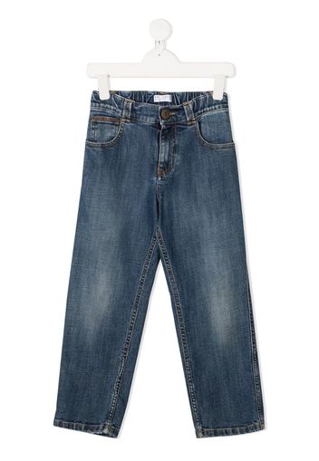 skinny-fit washed jeans