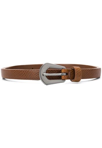 textured leather belt