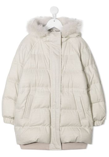 padded jacket with faux fur trim