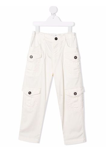 Brunello Cucinelli Kids flap-pockets cotton trousers - Neutrals