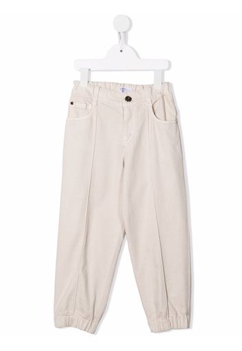 Brunello Cucinelli Kids pressed-crease trousers - Neutrals