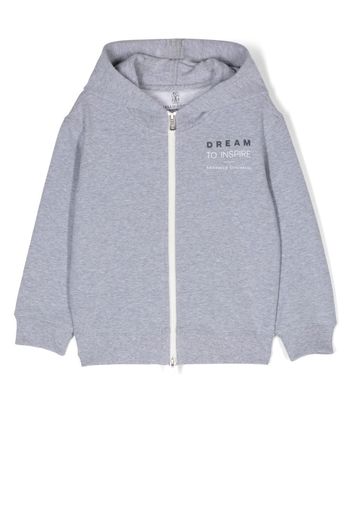 Brunello Cucinelli Kids Dream To Inspire print hooded jacket - Grey