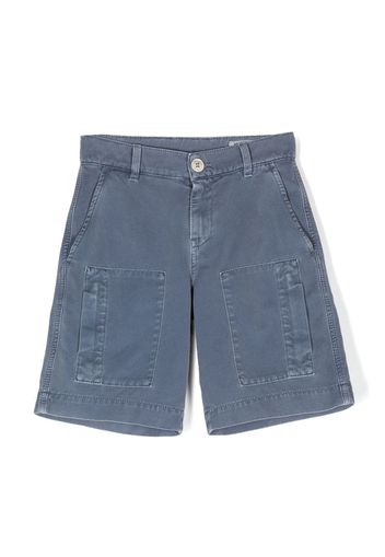 Brunello Cucinelli Kids fitted-waist cotton shorts - Blue