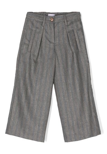 Brunello Cucinelli Kids striped straight-leg trousers - Grey