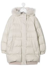 padded jacket with faux fur trim