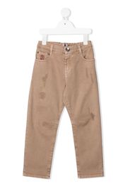 Brunello Cucinelli Kids distressed high-waisted jeans - Neutrals