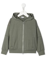 Brunello Cucinelli Kids stud-embellished hooded jacket - Green