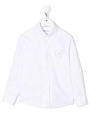 Brunello Cucinelli Kids chest-logo long-sleeve shirt - White