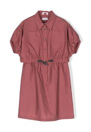 Brunello Cucinelli Kids ruched-detailed drawstring dress - Pink