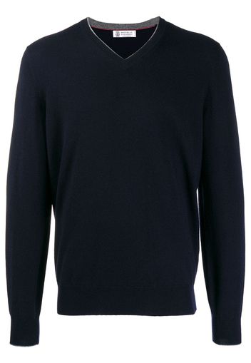 Brunello Cucinelli v-neck jumper - Blue