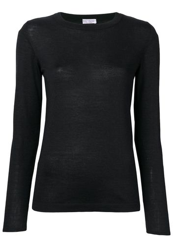 Brunello Cucinelli long-sleeve fitted sweater - Black