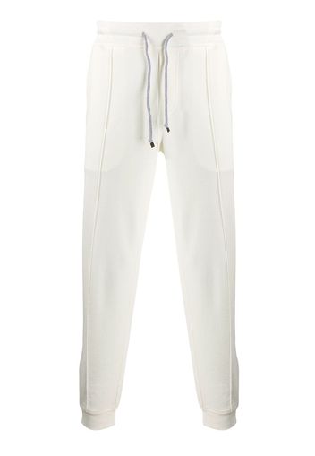 Brunello Cucinelli zipped cuffs track pants - White