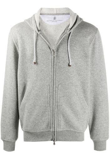 zip-up cashmere hoodie