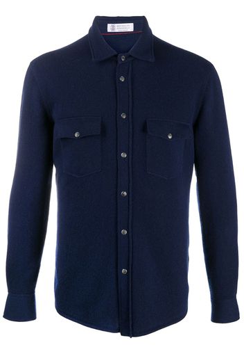 button-down wool shirt