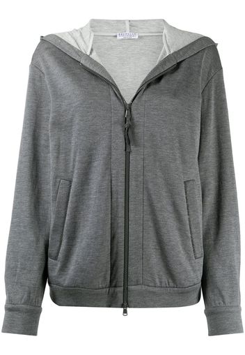 zipped long-sleeve hoodie