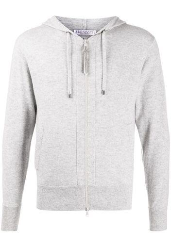 zipped drawstring hoodie