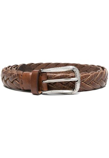 Brunello Cucinelli woven leather belt - Brown