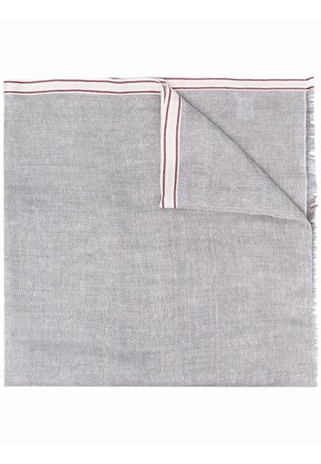 Brunello Cucinelli solid border scarf - Grey