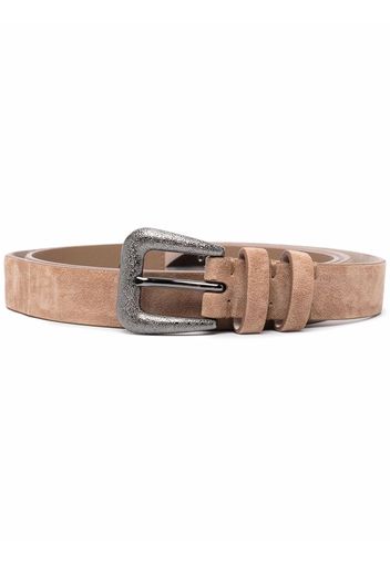 Brunello Cucinelli leather buckle belt - Neutrals