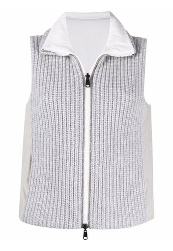 Brunello Cucinelli ribbed-knit padded gilet - Grey