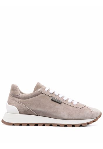 Brunello Cucinelli low-top suede sneakers - Neutrals