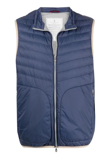 Brunello Cucinelli quilted zip-up gilet - Blue