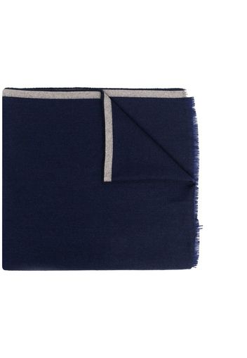 Brunello Cucinelli wool fringed scarf - Blue