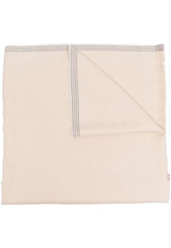 Brunello Cucinelli stripe-detail silk scarf - Neutrals