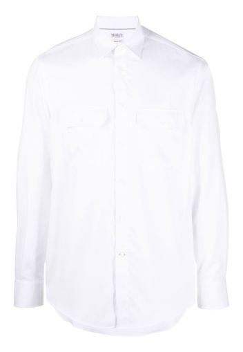 Brunello Cucinelli two-pocket cotton shirt - White