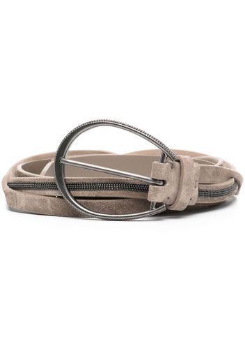 Brunello Cucinelli beaded twist leather belt - Neutrals