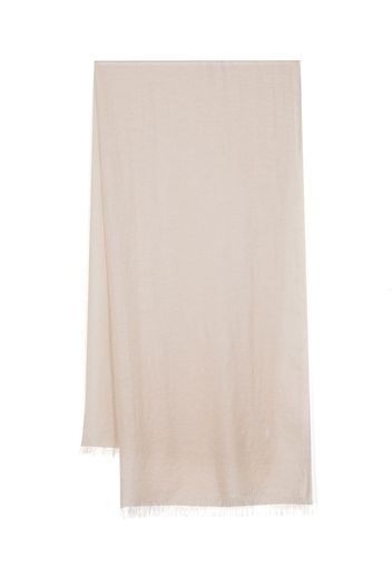 Brunello Cucinelli fine-knit frayed scarf - Neutrals