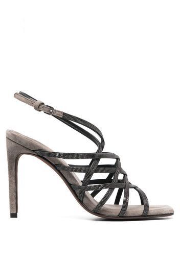 Brunello Cucinelli 110mm heeled suede sandals - Grey