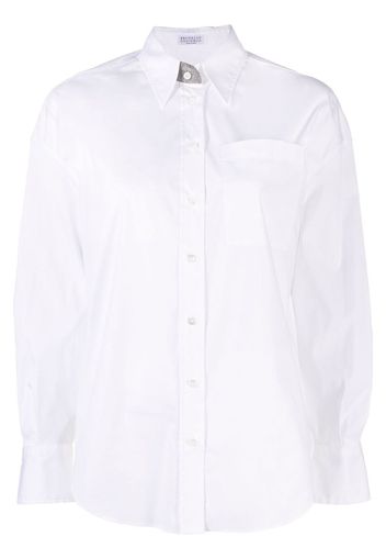 Brunello Cucinelli Monili-embellished long-sleeve shirt - White