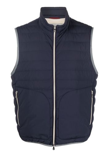 Brunello Cucinelli zipped padded gilet jacket - Blue