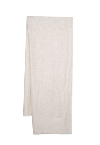 Brunello Cucinelli frayed-edge cashmere-silk blend scarf - Neutrals