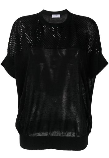 Brunello Cucinelli sequin-detail knitted top - Black