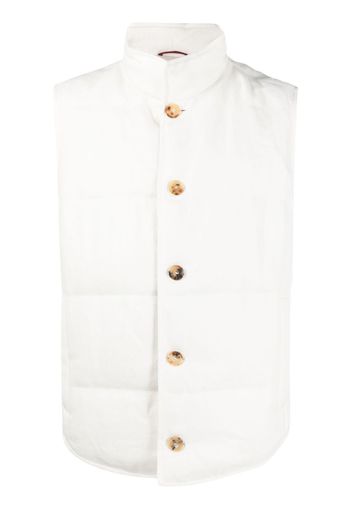 Brunello Cucinelli button-up down vest - White