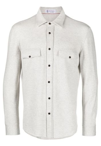 Brunello Cucinelli long-sleeve wool-blend shirt - Grey